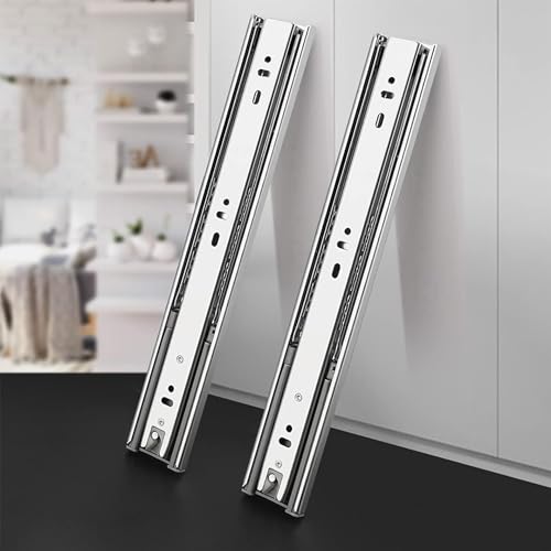 Soft Close Drawer Slides 18'', 5 Pairs, Side Mount for Kitchen, Bathroom and Office, Heavy Duty 100LB Ball Bearing, Full Extension Cabinet Drawer Slides (18 inch, 5 Pairs) - size: 18 Inch, style: 5 Pairs