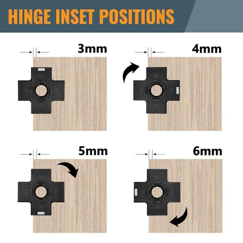 POWERTEC Cabinet Hinge Jig w/ 35mm Forstner Bit, Concealed Hinge Jig for Cabinet Door Mounting & Cabinet Hardware Installation, Woodworking Tools for Cabinet Hinges Installation (71847V) - style: Concealed Hinge Jig w/35mm Forstner Bit