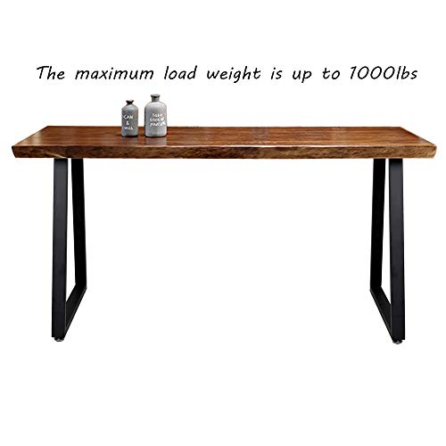 TIEOU Metal Legs for Table Trapezoid Shape 28" H Tall Industrial Table Legs Heavy Duty Metal Desk Legs Set of 2,Black - size: Trapezoid-28"H