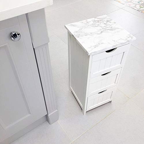Marble Contact Paper White Peel and Stick Wallpaper for Kitchen Countertop - color: Gray/White, size: 17.7" x 196.8"