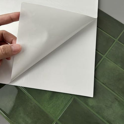 Alwayspon 12×12inch×10Pcs 2.5mm Thick Version Deep Green Marble Style 3D Vinyl Backsplash Tiles, Self-Adhesive Peel and Stick Wall Tile Stickers Stick on Subway Tiles for Kitchen Bathroom Wall - color: Deep Green