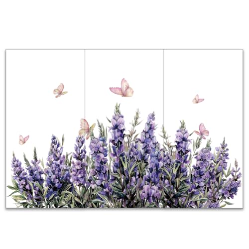 OLYCRAFT 3pcs/Set Lavender Rub on Transfers for Furniture and Crafts 6x12 inch Lavender Bush Decor Transfer Stickers Butterfly Rub on Decals for Wood Furniture Scrapbooking Home Decorations
