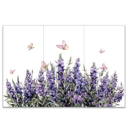 OLYCRAFT 3pcs/Set Lavender Rub on Transfers for Furniture and Crafts 6x12 inch Lavender Bush Decor Transfer Stickers Butterfly Rub on Decals for Wood Furniture Scrapbooking Home Decorations
