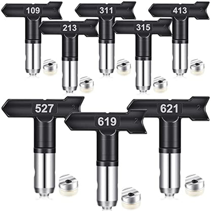 Zhengmy 8 Pcs Airless Spray Tips, 109, 213, 311, 315, 413, 517, 619, 621 - size: 109, 213, 311, 315, 413, 517, 619, 621