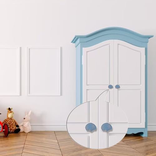 4 Pcs Coastal Cabinet Knobs Ocean Nautical Drawer Pulls (Blue) - color: Blue