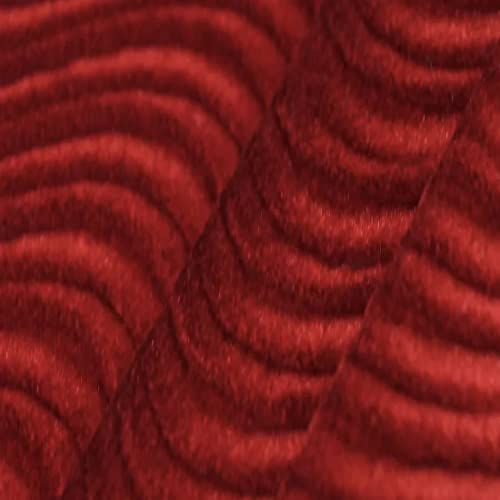 Fashion Fabrics LLC Swirl Velvet Flocking Upholstery Drapery Fabric - Sold By The Yard - 58"/ 60"- Ruby Red - color: Ruby Red