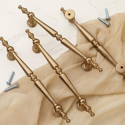 Shimeyao 10 Pack Champagne Bronze Cabinet Pulls 5"(128mm) Hole Center - color: Champagne Bronze, size: 5 Inches Hole Center