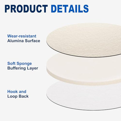 10Pcs 6 Inch Hook and Loop Sponge Sanding Disc, 320 Grit - size: 6 Inch 320 Grit