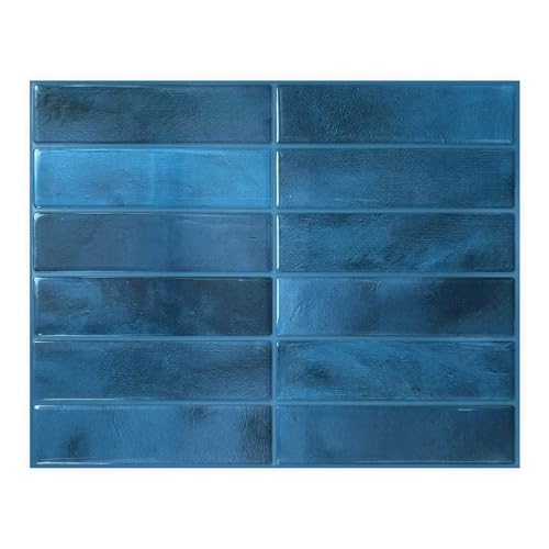 Peel and Stick Backsplash Tile for Kitchen - color: Deep Sea Blue