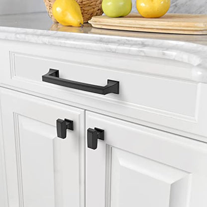 Amerdeco 10 Pack Matte Black Cabinet Pulls 5 Inch(128mm) Hole Center Cabinet Hardware Kitchen Cabinet Handles for Bathroom Drawer Pulls Dresser Pulls ZH0010 - color: Matte Black, size: 5"/128MM Hole Center