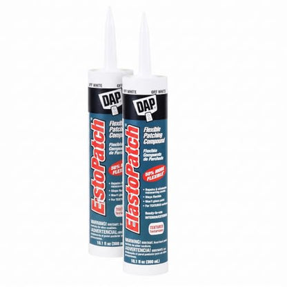DAP 12286 Elastopatch Textured 02 10.1Oz Raw Building Material, 10.1 oz, Off- White, 10 Ounce (Pack of 2) - size: 10.1 oz (Pack of 2)