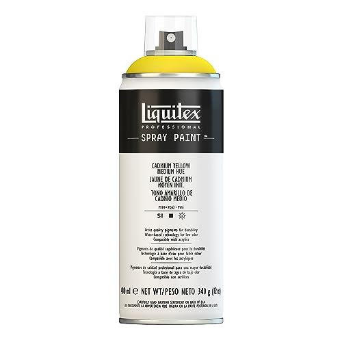 Liquitex Professional Spray Paint, 12-oz (400ml), Cad Yellow Medium Hue - color: Cad Yellow Medium Hue, size: 12 Ounce (Pack of 1)
