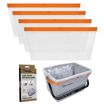 ROLLINGDOG 12 inch Disposable Paint Bucket Liners - color: 5pc Paint Bucket Liners(Drawstring Opening)