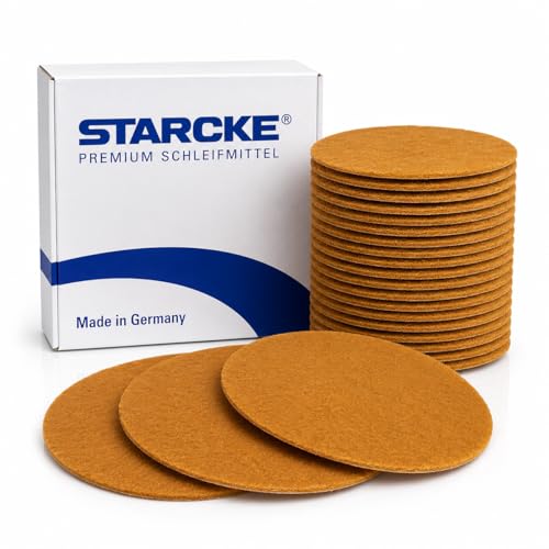 Starcke Premium 6 Inch Non Woven Surface Conditioning Discs - for Dry Sanding Countertops, Auto Body Repair, Marine, Paint, Plastics, Metal and Fiberglass (50 Pack, Gold - 1000-1200 Grit) - color: Super Fine, size: 50 Pack