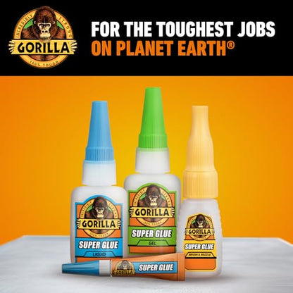 Gorilla Super Glue with Brush & Nozzle Applicator, Clear, 12 g, 2-Pack - size: 2 - Pack