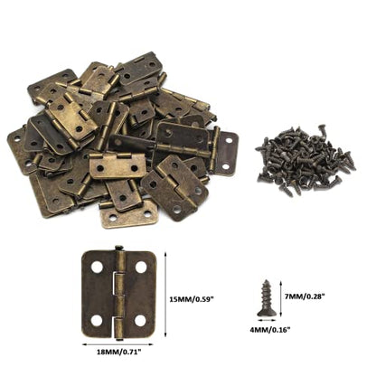 BokWin Mini Hinge 50PCS 18 x 15 mm for Wooden Jewelry Box
