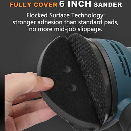 6-Inch 6-Hole Interface Pad: 5 Pack Hook & Loop Foam Sanding Discs Backing Pads Replacement for Random Orbital Sander,Soft Density Sponge Round Cushion Buffer - style: 6" 6-Hole Interface Pad