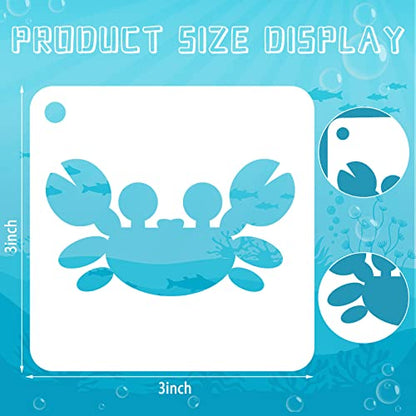 Augshy 56 Pieces Small Summer Sea Ocean Beach Stencils for Painting Crafts - style: Ocean Creatures