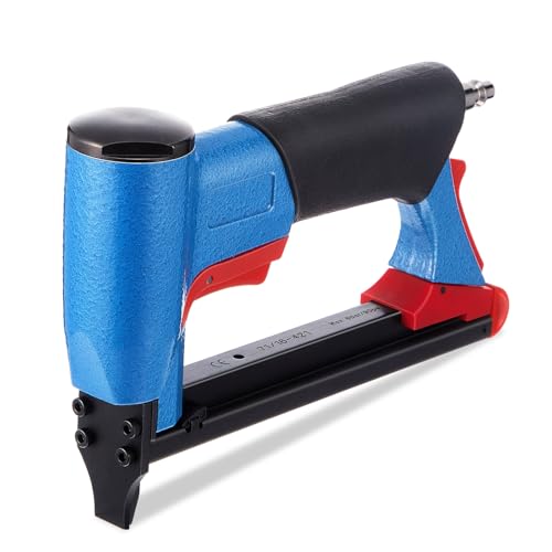 Pneumatic Upholstery Stapler, 22 Gauge Compatible with 71 Series Air Staple Gun (3/8" Crown), 1/4"-5/8" Length, 190-staple Magazine, 60-100 Psi, 1/4" Npt(Short) - style: Short, 22 Gauge