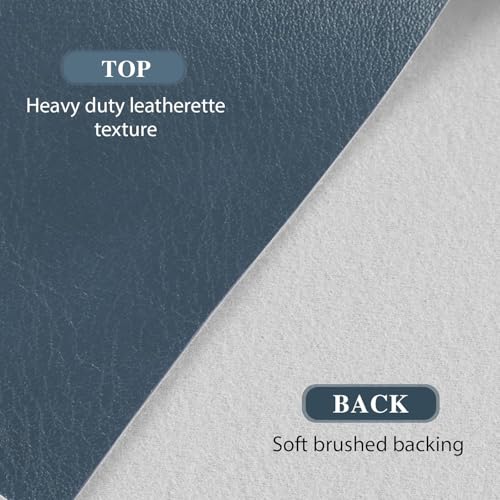 Faux Leather Fabric, Marine Vinyl Fabric 55" x 252", 1.05mm Thick Vinyl Upholstery Soft Durable Synthetic Material PU Leather by The Yard for Sofa Chairs Bags DIY Crafts Sewings, Blue 7 Yard - color: Blue, size: Continuous cut 7 Yard(55"x 252")