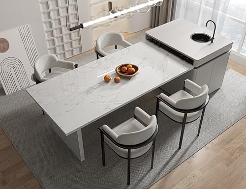 Abyssaly Marble Contact Paper, White Gray Faux Marble Wallpaper, Self Adhesive Removable Counter Top Peel and Stick Waterproof for Kitchen Backsplash with Scraper, Paper Cutter 15.7" X 118" - color: Gray, size: 15.7" x 118"