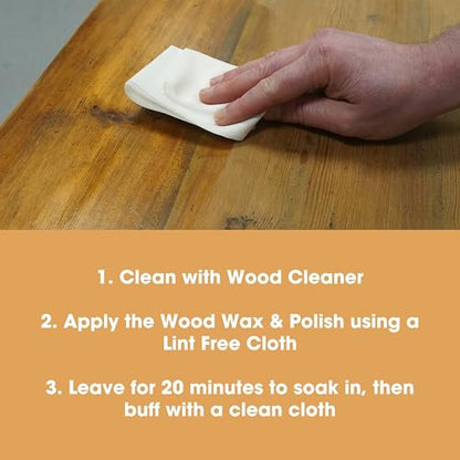 Furniture Clinic Wood Wax Polish, Clean & Protect Treated & Untreated Wood - size: 8.5oz / 250ml