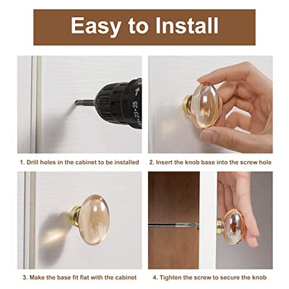 4 Pack Glass Cabinet Knobs and Pulls, Oval Crystal Knobs for Dresser Drawers, Matte Black Kitchen Cabinet Knobs Egg Shape - color: .Matte Black, size: 4 Pack