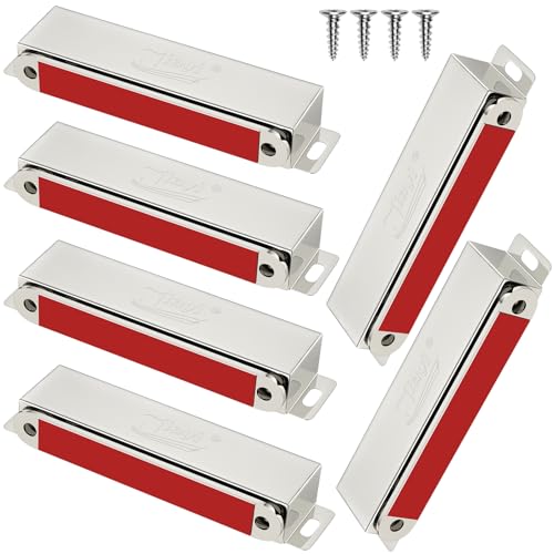 Jiayi 6 Pack 90lb Cabinet Door Magnets Heavy Duty Cabinet Magnet Stainless Steel Strong Magnetic Catch for Kitchen Cupboard Wardrobe Closet Cabinet Door Drawer Latch Closure