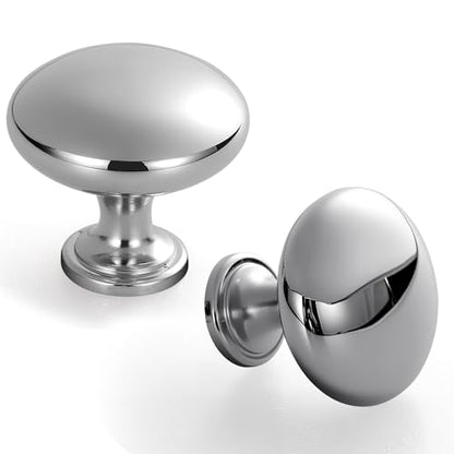 Lardmon 10 Pack Polished Chrome Round Cabinet Knobs 1.2 Inch(30.5mm) Dia. Mushroom Drawer Knobs Modern Single Hole Cabinet Pulls Solid Kitchen Knobs Cabinet Handles Kitchen Hardware for Dresser - color: Polished Chrome, size: 1.2 Inch Diameter, style: 10