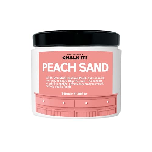 CHALK IT! All-in-One Multi-Surface Chalk Paint for Furniture & Cabinets - No Sanding, No Primer, Built-In Top Coat Water-Based, Low-Odor, Fast-Drying, Matte Finish (Peach Sand Color) - color: Peach Sand