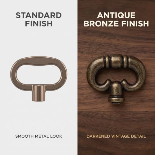 2 Pcs Antique Bronze Ring, Vintage Style Drawer Knob Ring with Back Plate Antique Black Bronze Drawer Pull Dresser Pull Cabinet Knob Kitchen Door Knob Hardware Cabinet Hardware