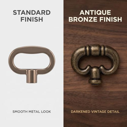 2 Pcs Antique Bronze Ring, Vintage Style Drawer Knob Ring with Back Plate Antique Black Bronze Drawer Pull Dresser Pull Cabinet Knob Kitchen Door Knob Hardware Cabinet Hardware