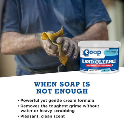 GOOP Original Multi-Purpose Waterless Hand Cleaner and Stain Remover - 14 oz Can (Pack of 2) - size: 14 Ounce (Pack of 2)