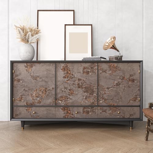 VEELIKE Luxury Bronze Brown Marble Countertop Contact Paper Peel and Stick Countertops Waterproof Thick Marble Wallpaper 15.7''x354'' Self Adhesive Countertop Covers for Kitchen Countertop Vinyl Wrap - color: Bronze Brown, size: 15.7" x 354"