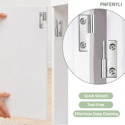 2in Lift Off Hinges 4Pack, 304 Stainless Steel Small Cabinet Hinges, Pin-on-Right Removable Butt Hinges for Wooden Box, Tool-Free Hinge for DIY & Electronics Enclosure (Silver, 16 Screws) - size: 2x1.4x0.4 in