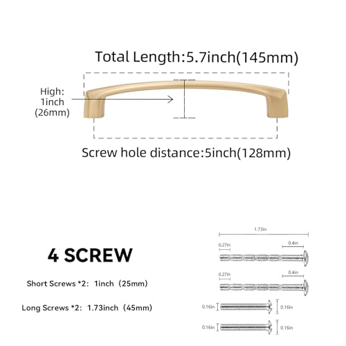 10 Pack 5 Inch Kitchen Cabinet Handles Champagne Bronze Cabinet Pulls Zinc Alloy Drawer Pulls Kitchen Hardware - color: Champagne Bronze, size: 5'' Hole Center(128mm)