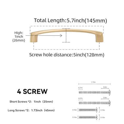 10 Pack 5 Inch Kitchen Cabinet Handles Champagne Bronze Cabinet Pulls Zinc Alloy Drawer Pulls Kitchen Hardware - color: Champagne Bronze, size: 5'' Hole Center(128mm)