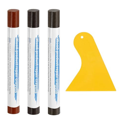 uxcell 3Pcs Wood Filler Sticks, Wax Crayons, 3 Colors Mixed Wood Series - color: Mixed Wood Series