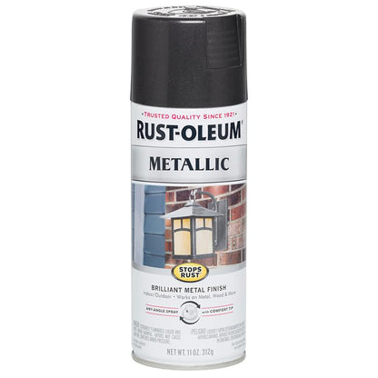 Rust-Oleum Stops Rust Metallic Spray Paint, Black Night - color: Black Night, size: 11 Ounce (Pack of 6)