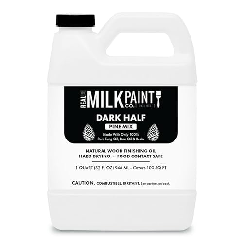 Real Milk Paint Dark Half Tung Oil Mix with Pine for Wood Finishing, Cutting Boards, Butcher Blocks, Wood Floors, Clay, Stone, Slate, 32 Ounces - color: Pine, size: 1 Quart (Pack of 1)