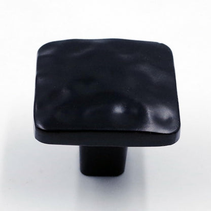 Jetland Square Hammered Cabinet Knobs - 6-Pack, Flat Black, 1-1/4" Knobs, Rustic Solid Cast Square Knobs for Dresser Nightstand Furniture, HT0612030 - color: Flat Black, size: 1-1/4" Knobs