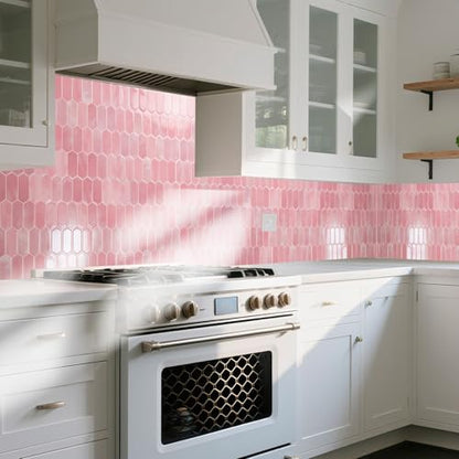 Art3d Hexagon Tile Peel and Stick Backsplash, 10-Pack, 12 x 12 Inch, Pink - color: Pink, size: 12 x 12 Inch