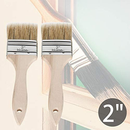 ETERNA 6Pack Household Chip Paint Brush 1inch 2inch 3inch Natural Bristles Wooden Handle Flat Brushes Set for Painting, Glue, Oil, Acrylic, Stain - color: 6 Pack- 1", 2", 3"