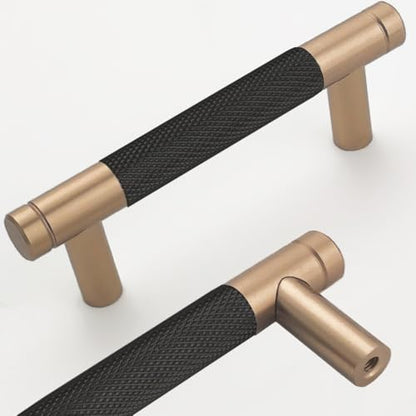 10 Pack 3 Inch 76 mm Bar Cabinet Pulls Bronze and Black Knurled Handles for Bronze and Black Drawer Pulls Cupboard Aluminum Handles - color: Bronze and Black, size: 3 Inch