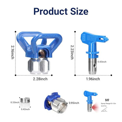 Airless Spray Tip for Standard Airless Paint Spray, Blue - color: BLUE