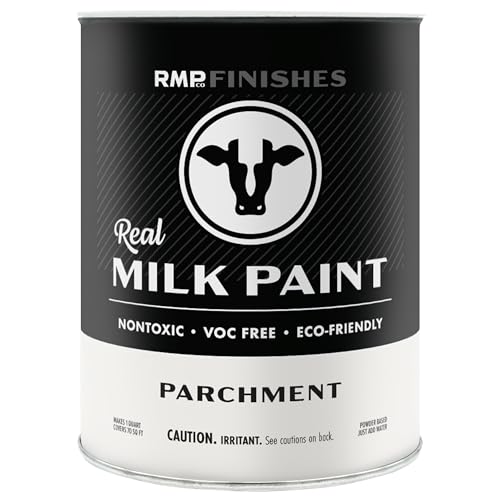 RMP Finishes Real Milk Paint Powder for Wood Furniture, Cabinets, Walls, Brick, and Stone, Matte Finish, Water-Based, Organic, Parchment, 1 Quart - color: Parchment, size: 32 Fl Oz (Pack of 1)