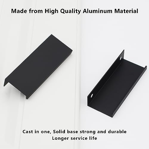 10 Pack Black Cabinet Handles Modern Finger Edge Pulls for Cabinets - color: Black-10Pack, size: 3.15in(80mm) Overall Length