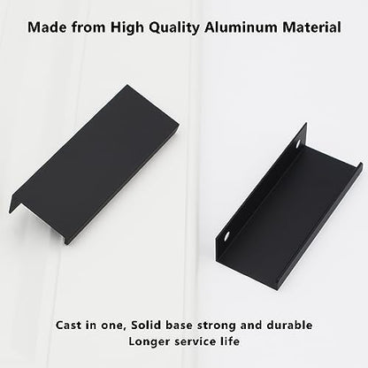 10 Pack Black Cabinet Handles Modern Finger Edge Pulls for Cabinets - color: Black-10Pack, size: 3.15in(80mm) Overall Length