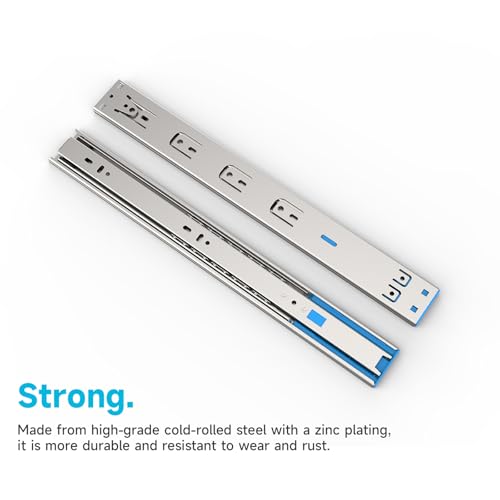 Soft Close Drawer Slides 22 Inch 10 Pairs Full Extension Side Mount - size: 22 Inch-10 Pair