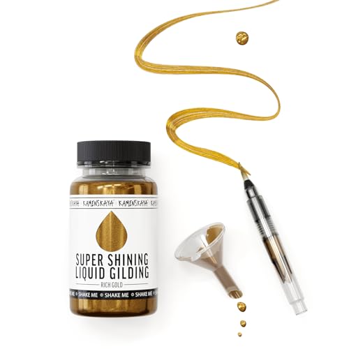 KAMENSKAYA Liquid Gold Leaf Paint - Alcohol Based Fast Drying Rich Gold Liquid Leaf, 3.38 fl oz (100 ml) - color: Rich Gold, size: 3.38 Fl Oz (Pack of 1)